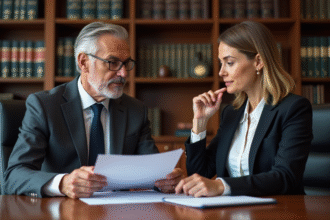 Avocat et cliente en discussion dans un bureau moderne