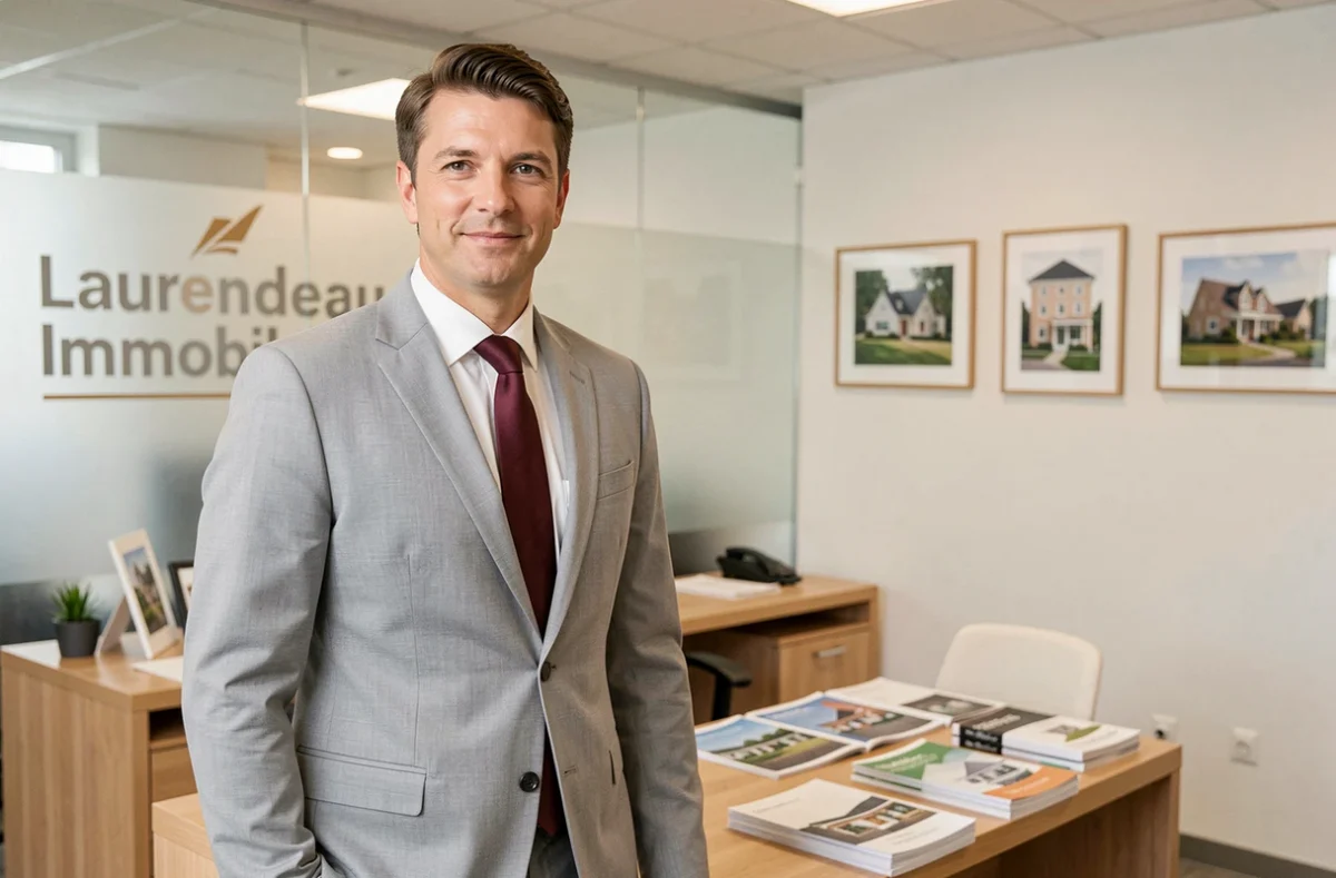 Agent de l'agence Laurendeau Immobilier dans ses bureaux modernes à Angers